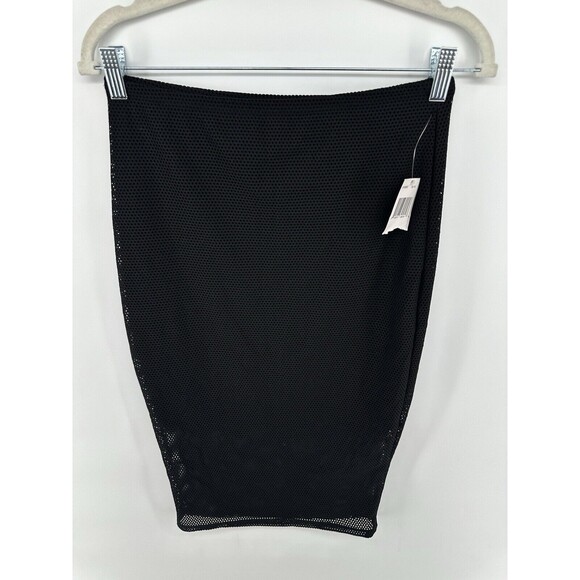 Guess Womens XS Black Pencil Skirt Lined Fishnet Mesh - Picture 1 of 3